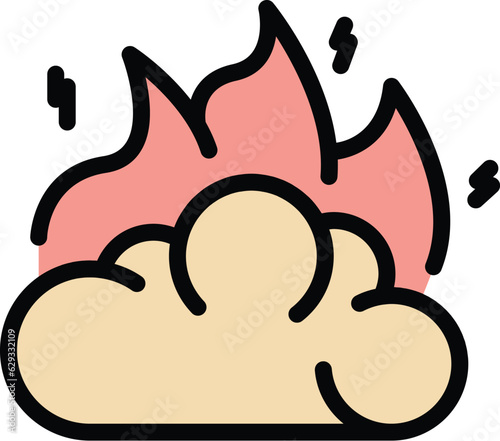 Head critical thinking icon outline vector. Mind think. Business skill color flat