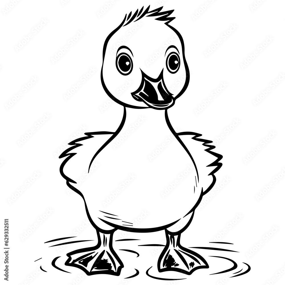 Goslin coloring page illustration Goslin coloring page illustration