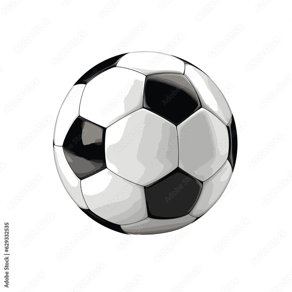 Fototapeta premium Hand drawn football vector, Soccer ball sketch