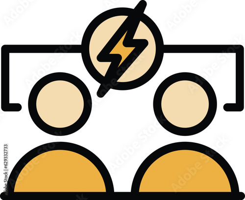 Group critical thinking icon outline vector. Think mind. Human skill color flat