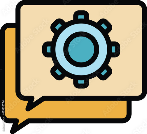 Initiative chat thinking icon outline vector. Critical think. Mind business color flat