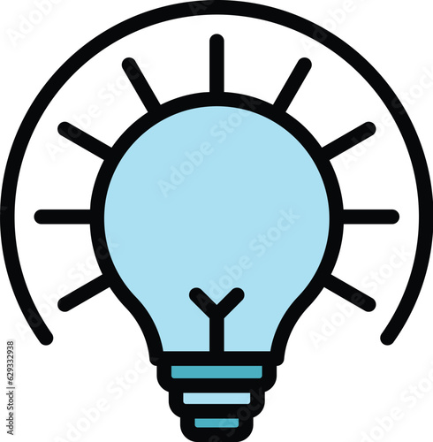 Brain idea icon outline vector. Critical think. Mind skill color flat