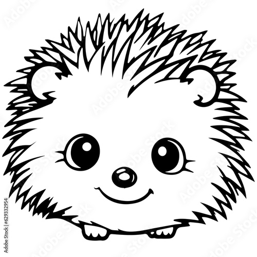 Cute hedgehog cartoon vector icon