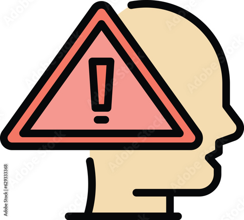 Pictogram critical thinking icon outline vector. Think mind. Skill mental color flat