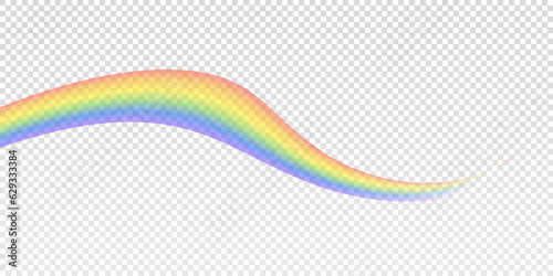 Rainbow with limpid section edge isolated on transparent background. Vector illustration