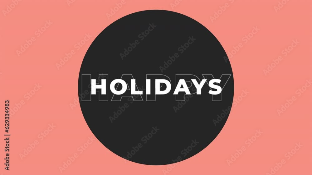 Happy Holidays is highlighted by a black circle on a luminous orange gradient, reflecting motion, abstract minimalism, and holiday promotional aesthetics Happy Holidays is highlighted by a black circle on a luminous orange gradient, reflecting motion, abstract minimalism, and holiday promotional aesthetics