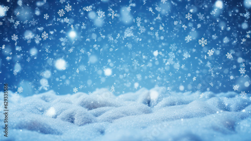 Seamless blue Christmas background with falling snow © M.Gierczyk