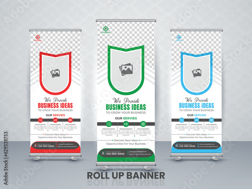Professional Business Roll Up Banner Design Template, Company, Marketing Ads, and Multipurpose Use