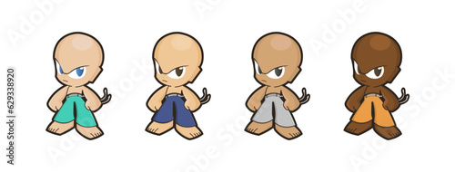 Cartoon characters manga style design sport childish character with defiant attitude