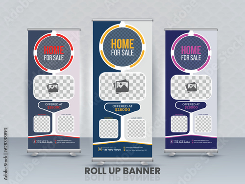 Home Sale Roll Up Banner Design Template