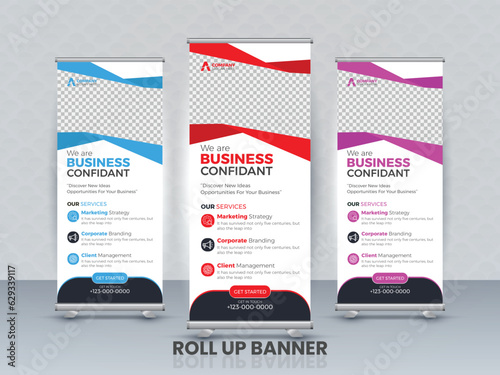 Professional Business Roll Up Banner Design Template, Company, Marketing Ads, and Multipurpose Use