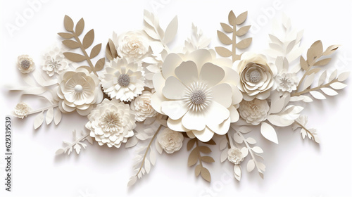Fotografie, Tablou Fond de fleur en papier, origami