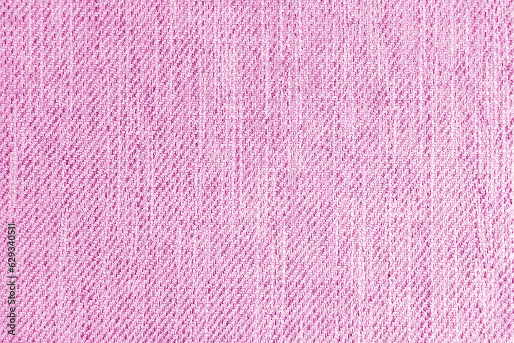 Fototapeta premium Jacquard woven upholstery, pink coarse fabric texture. Textile background, furniture textile material, wallpaper, backdrop. Cloth structure close up.