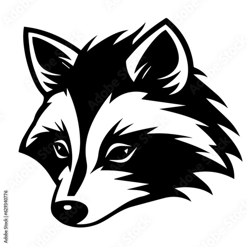 sketch of a tribal tattoo raccoon