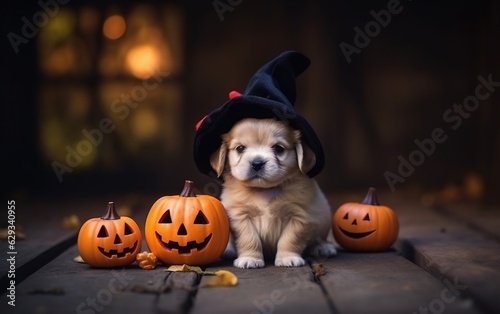 cute dog in Halloween costume