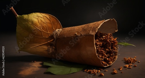beautiful image of tobacco on the table. ai generation.