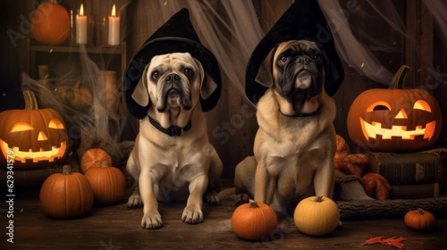 Dogs in Halloween costumes © Unicorn Trainwreck