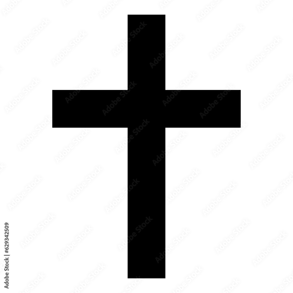 Christian cross symbol. Religion cross icon vector sign. Holy cross logo illustration