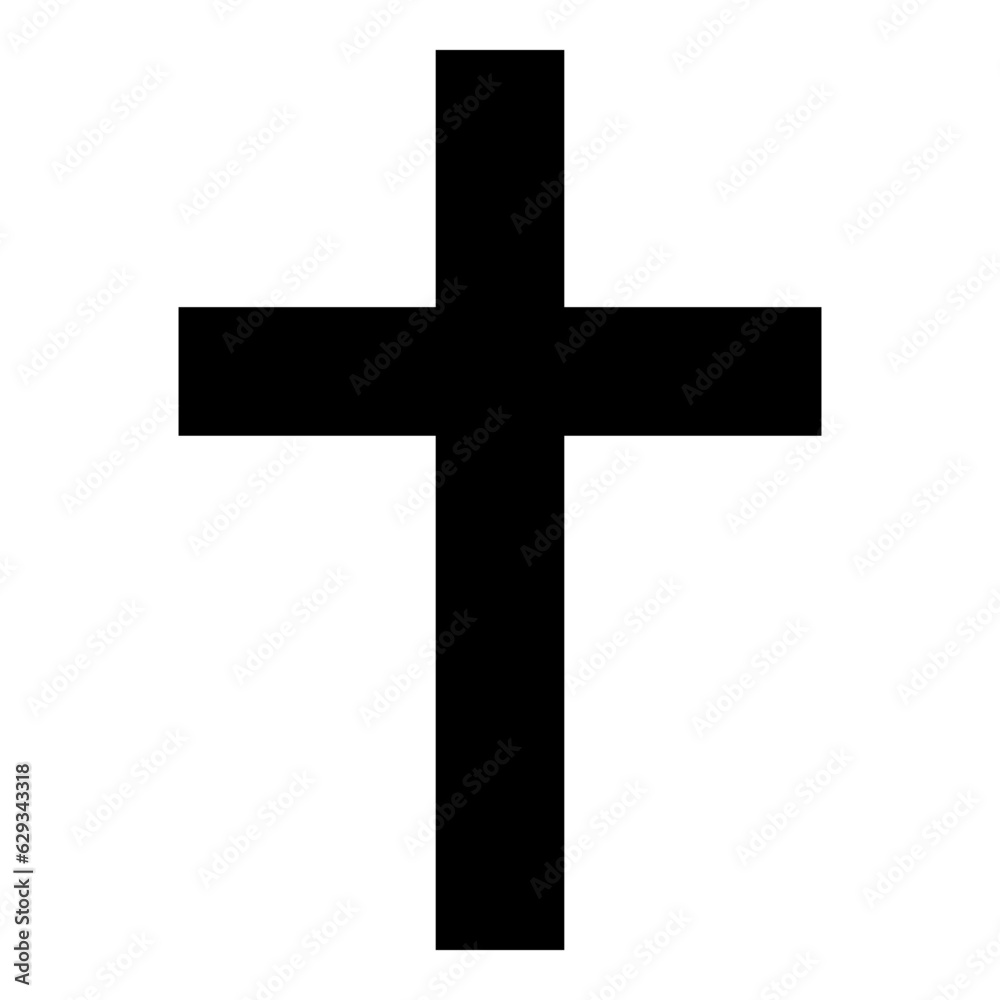 Christian cross symbol. Religion cross icon vector sign. Holy cross logo illustration