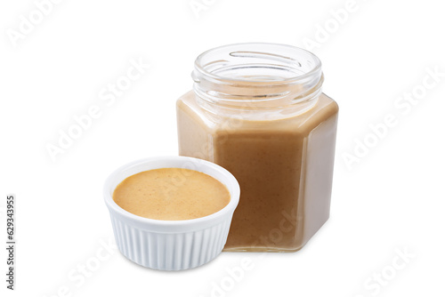 Cashews butter on a white isolated background