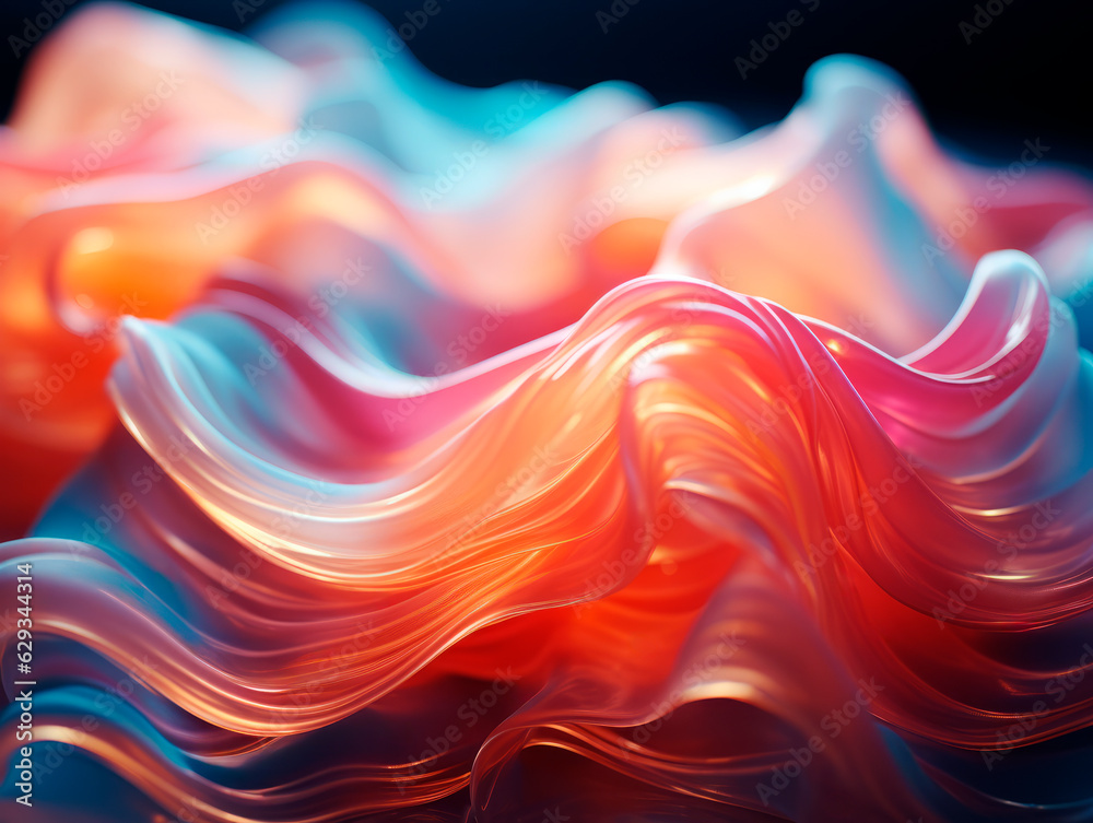 Fototapeta premium abstract background of colored flowing fabric. Generative AI