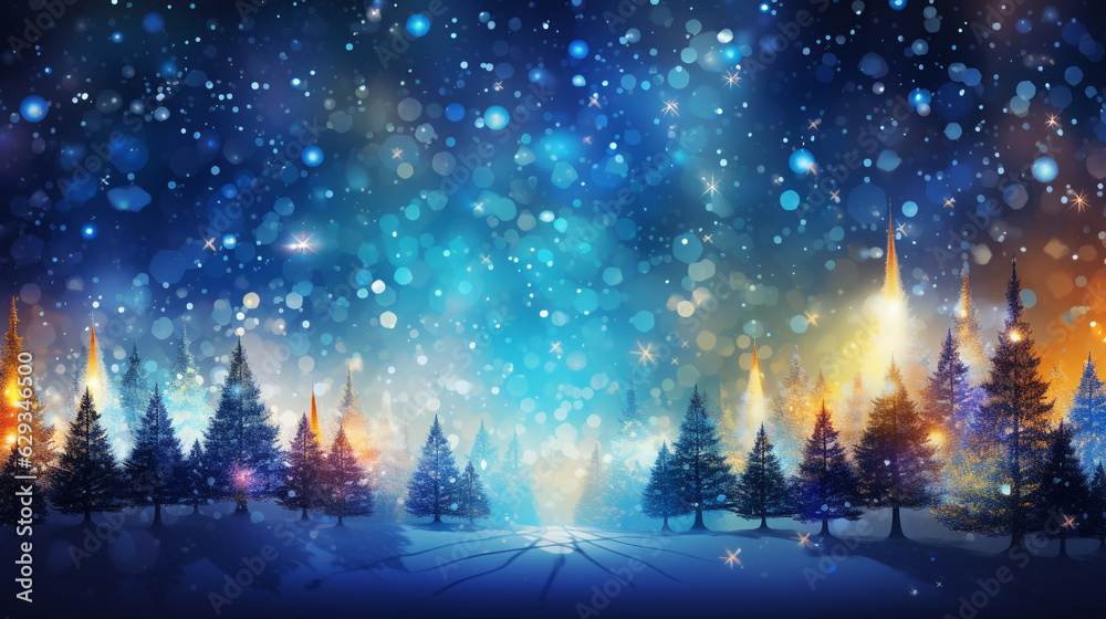 Christmas night in the forest. Generative Ai. Christmas night in the forest. Generative Ai.