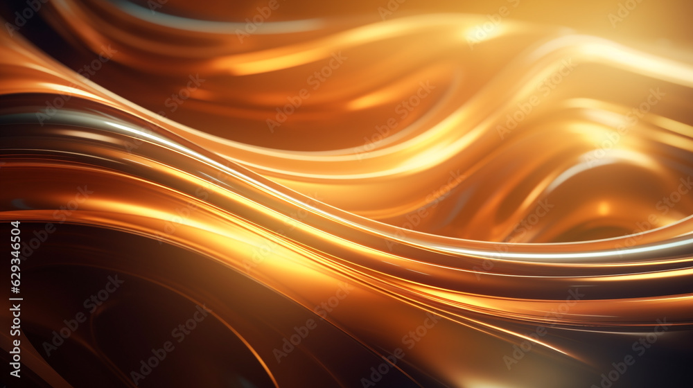 beautiful abstract background with golden wave. Generative Ai. 