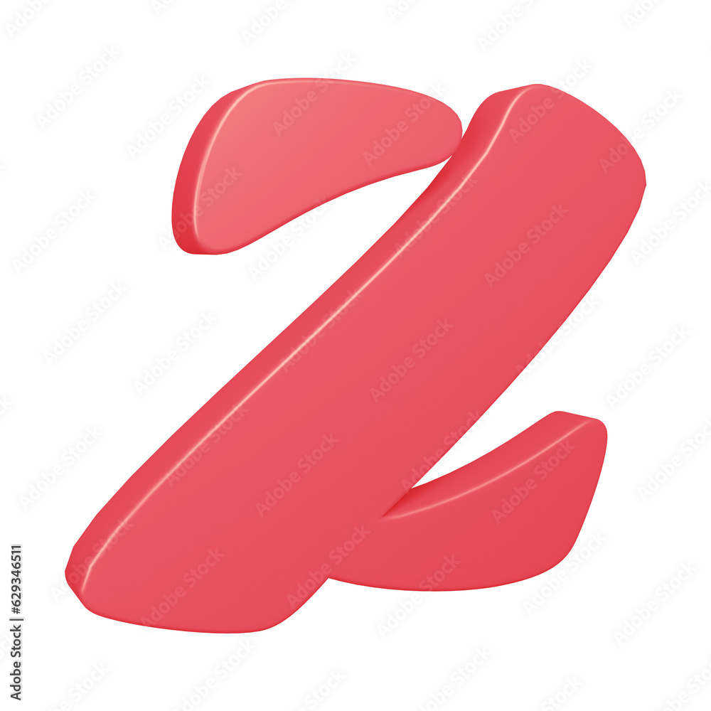3D pink alphabet letter z for education and text concept 3D pink alphabet letter z for education and text concept