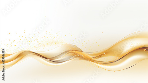 abstract background with golden wave. Generative Ai. 