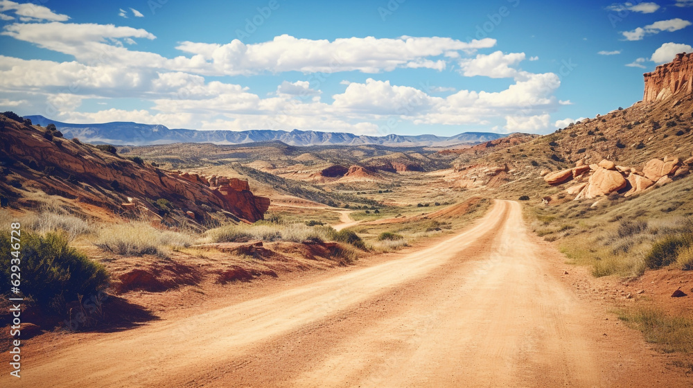 road in the desert. Generative Ai. 