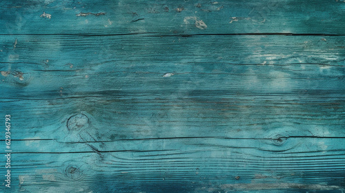 old wooden texture in turquoise color. Generative Ai. 