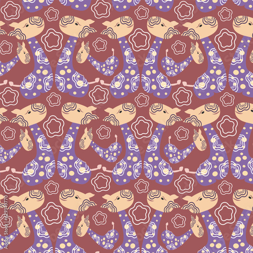 Cute animals vector repeat pattern