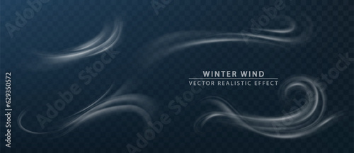 Photo Winter wind air motion effect isolated on transparent background