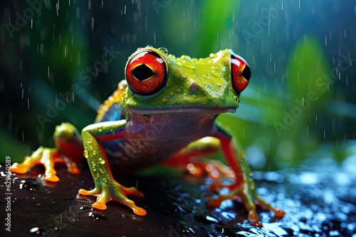 photo of a green frog in nature © Aksana