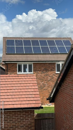 solar panels on roof time lapse 