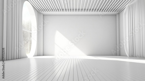 Futuristic empty room, White empty room. © visoot