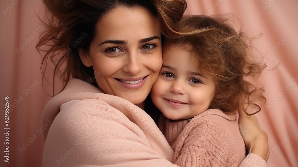 Mum and girl smiling and hugging, Family holiday and togetherness, Happy mother's day. Mum and girl smiling and hugging, Family holiday and togetherness, Happy mother's day.