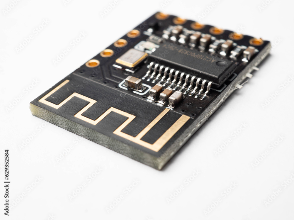 Close up shoot of wireless audio circuit Close up shoot of wireless audio circuit