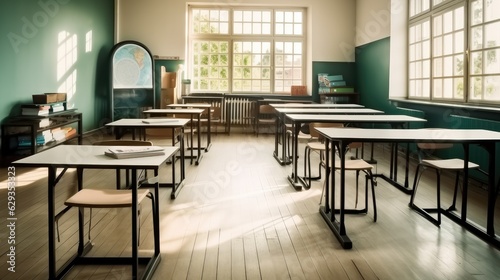 Classroom of the school without student and teacher, Empty classroom.