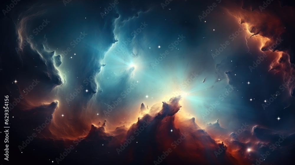 Starry night cosmos, Universe science astronomy.