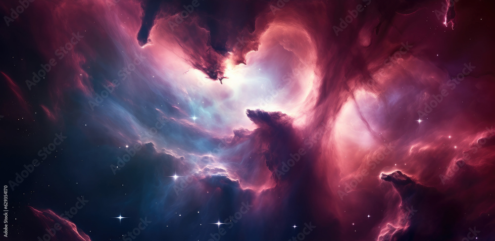 Cosmic galaxy background with nebula, stardust and bright shining stars, Galaxy.