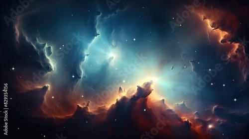 Starry night cosmos, Universe science astronomy.