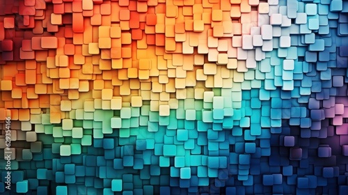Colorful rainbow vivid mosaic of paper art background  Paper art  3d rendering.