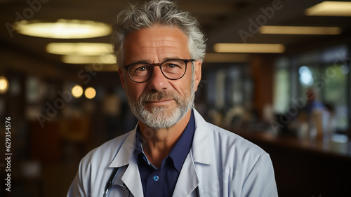 portrait of confident man happy male doctor work at hospital