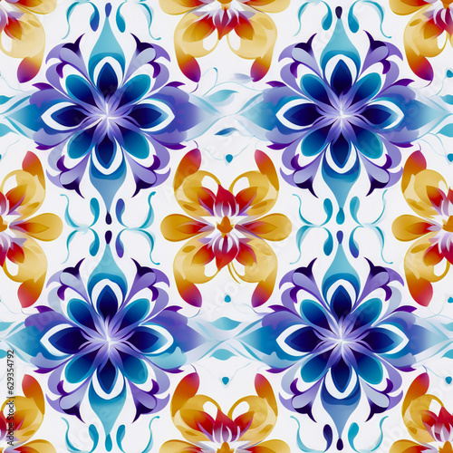 AI Generated Thai Kanok Pattern for Fabric Design.
