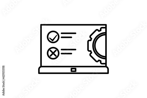 testing icon. Icon related to setup and action. line icon style. Simple vector design editable