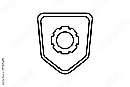 setup secure icon. Icon related to setup and action. line icon style. Simple vector design editable