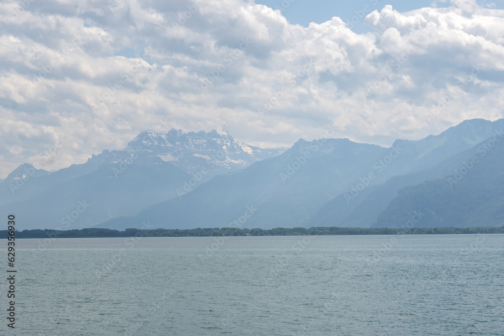 Embankment of town of Montreux, Switzerland Embankment of town of Montreux, Switzerland