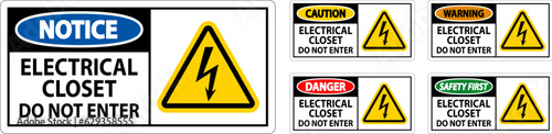 Danger Sign Electrical Closet - Do Not Enter