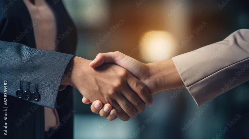 couple's shaking hands on a successful business deal generative ai couple's shaking hands on a successful business deal generative ai